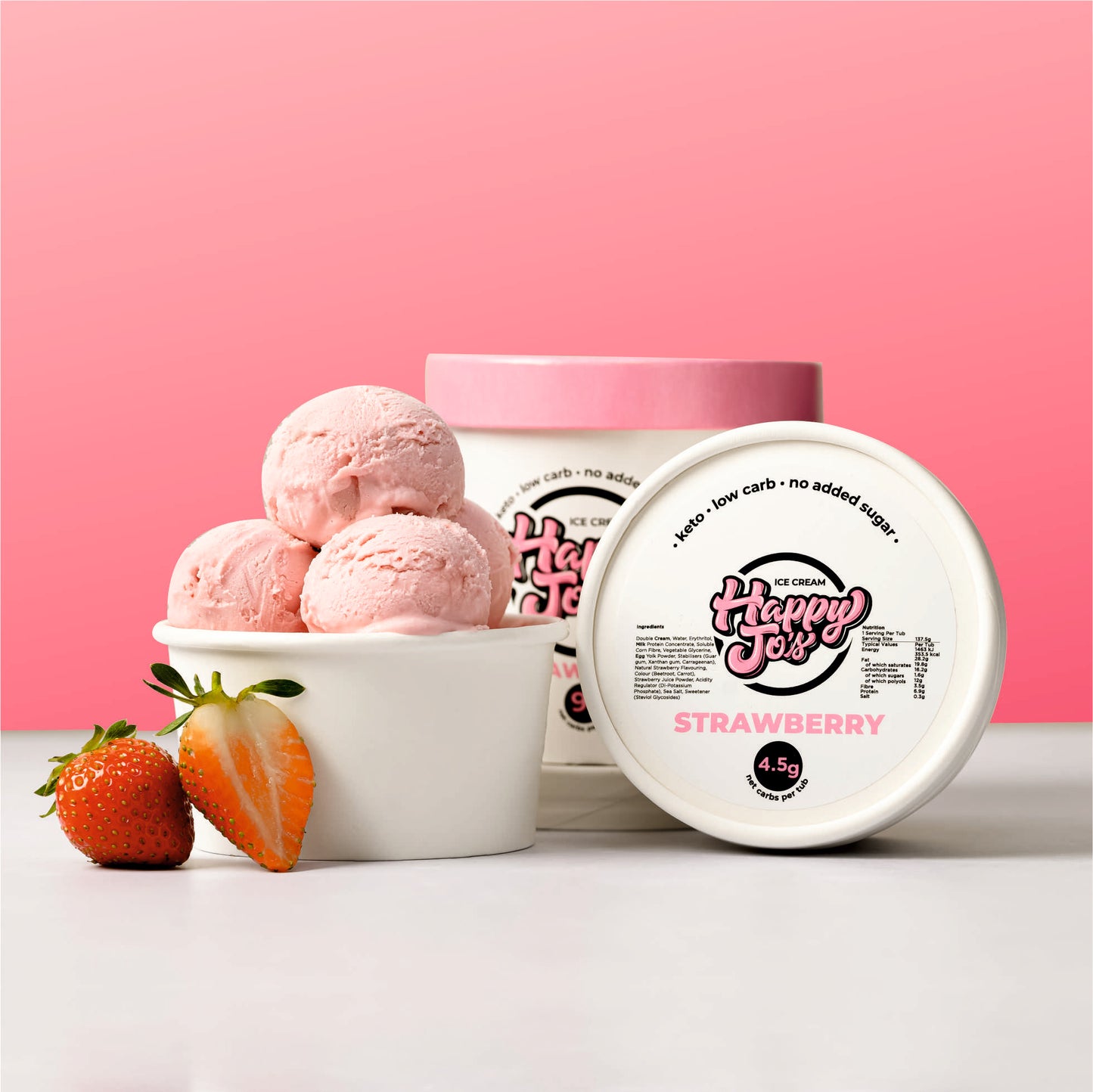STRAWBERRY KETO ICE CREAM 6 PACK OF 6OZ